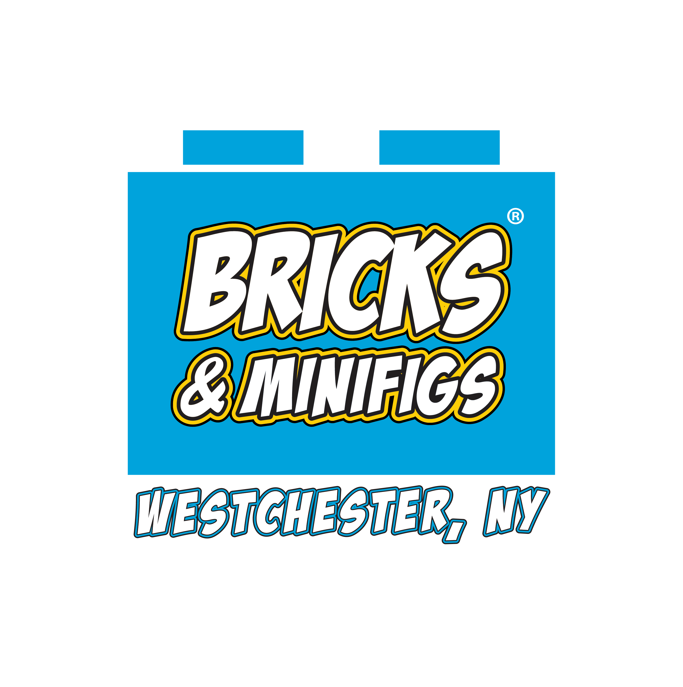 Image of a LEGO brick with the words Bricks & Minifigs overlay