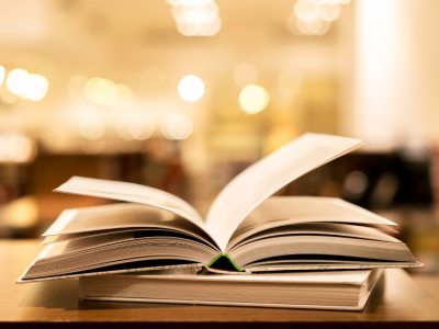 image of an open book