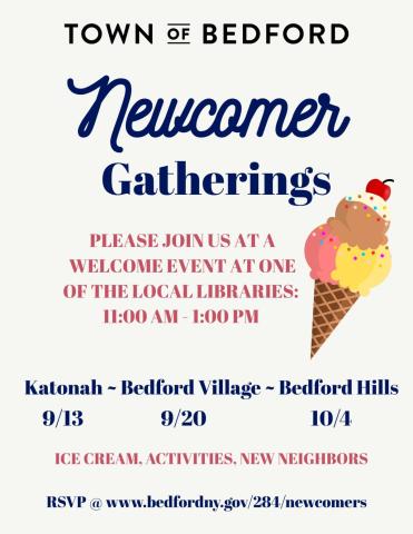 Newcomer Gathering Flyer from Town of Bedford