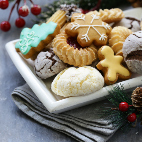 Image of a plate of holiday cookies