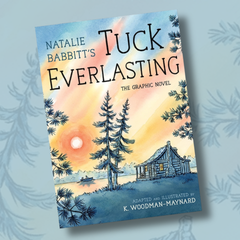 Image of the book Tuck Everlasting on a blue patterned background