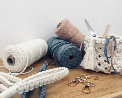Image of craft supplies on a wooden table