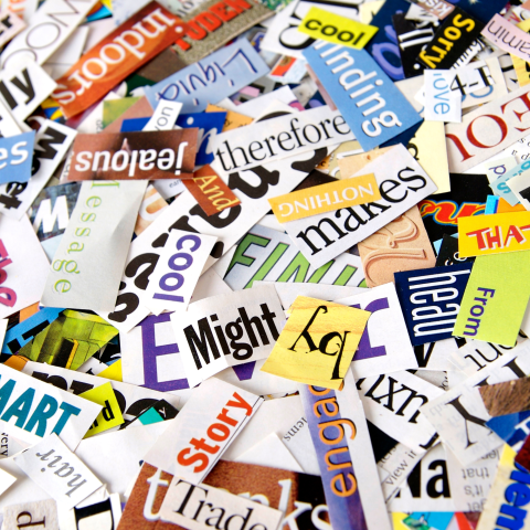 Image of cut out words