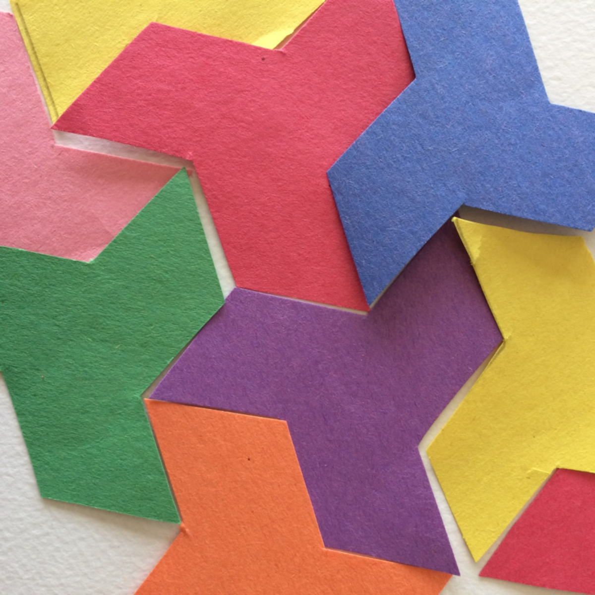 Image of a tessellating pattern made out of paper