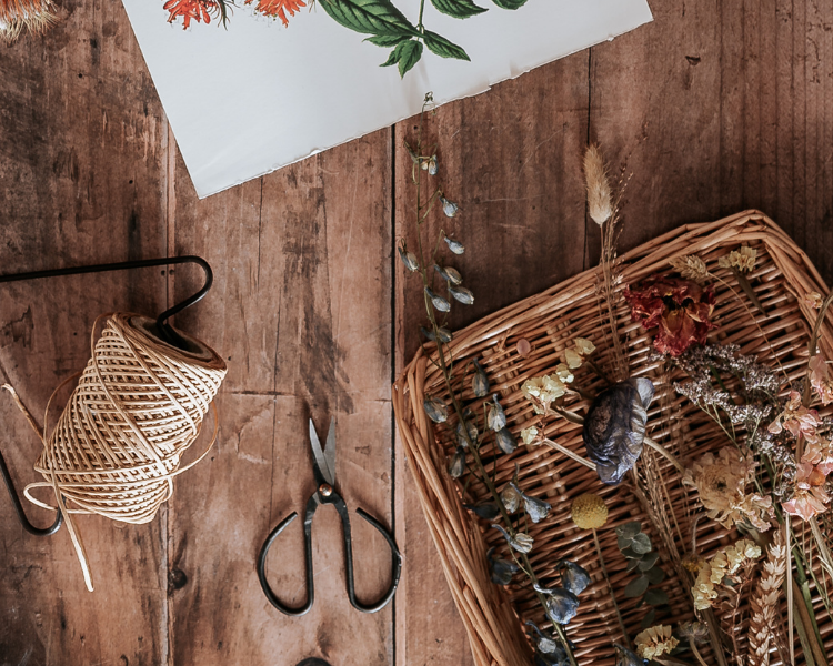 Image of craft supplies on a wooden table