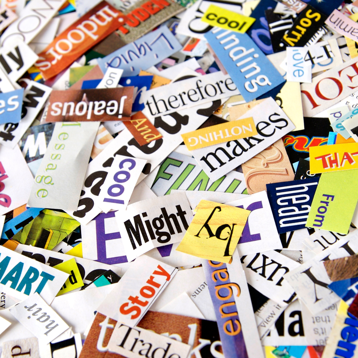 Image of cut out words