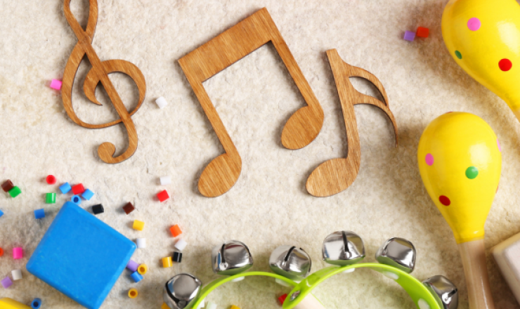 Image of wooden music notes